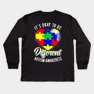 It's OK To Be Different Autism Awareness Kids Long Sleeve T-Shirt